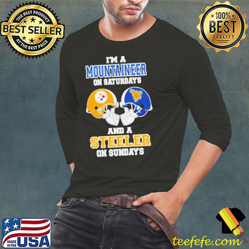 I’m A Mountaineers On Saturdays And A Steelers On Sundays Helmet 2023 Shirt Long Sleeve Tee I’m A Mountaineers On Saturdays And A Steelers On Sundays Helmet 2023 Shirt Long Sleeve Tee