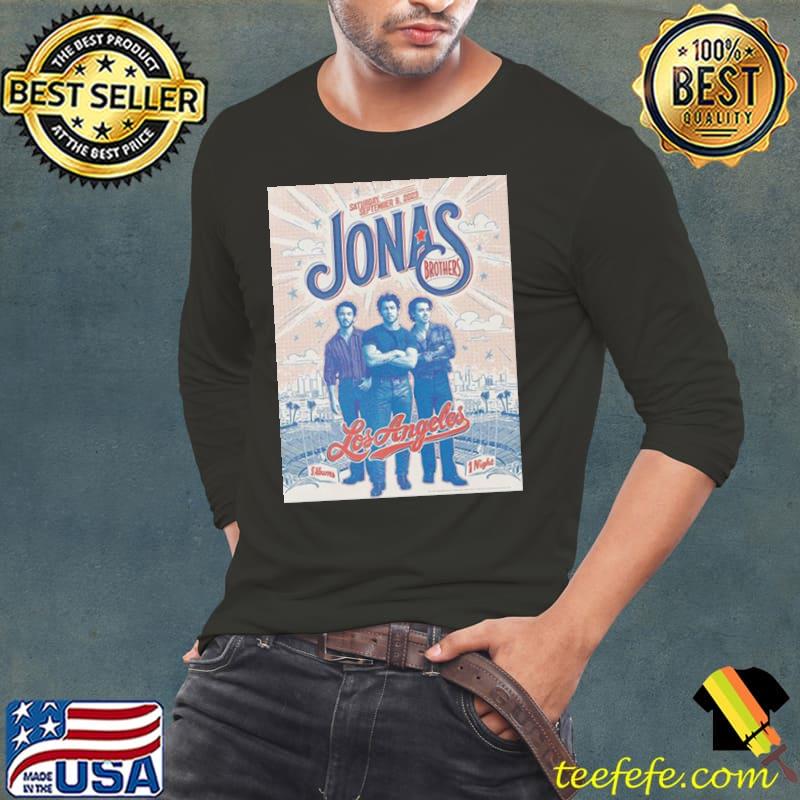 Jonas Brothers Saturday September 9 2023 5 Albums In 1 Night Los Angeles Shirt Long Sleeve Tee Jonas Brothers Saturday September 9 2023 5 Albums In 1 Night Los Angeles Shirt Long Sleeve Tee