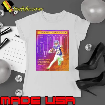 Justin jefferson minesota vikings 5000 receiving yards in just 52 games poster shirt