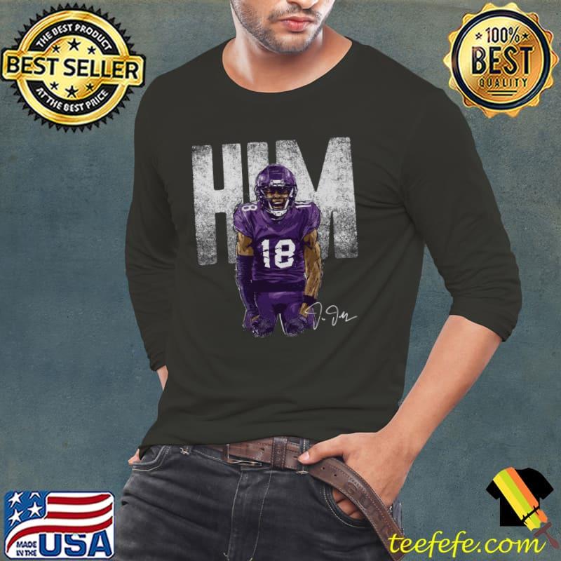 Original Justin Jefferson Minnesota Vikings Him Bold Signature T-shirt, Sweater, Hoodie, And Long Sleeved, Ladies, Tank Top