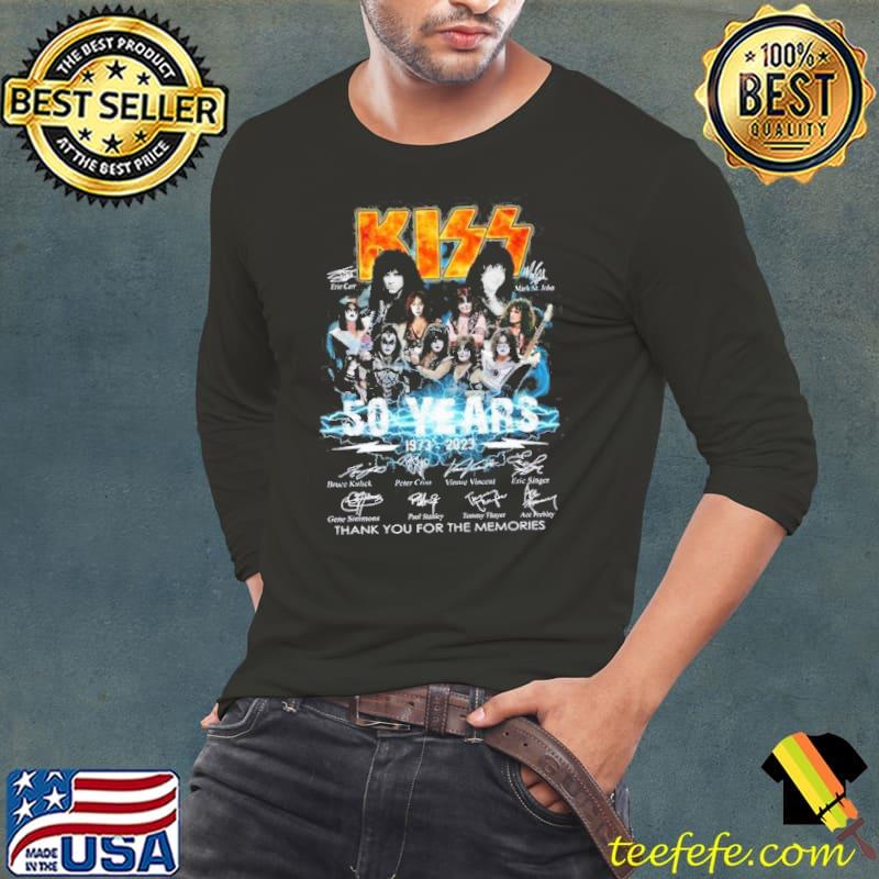 Kiss Band 50 Years 1973 2023 Thank You For The Memories Signed Shirt Long Sleeve Tee Kiss Band 50 Years 1973 2023 Thank You For The Memories Signed Shirt Long Sleeve Tee
