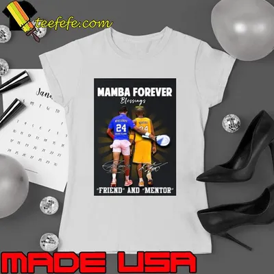 Kobe Bryant and Novak Djokovic Mamba Foreber Blessings Friend and Mentor signatures shirt