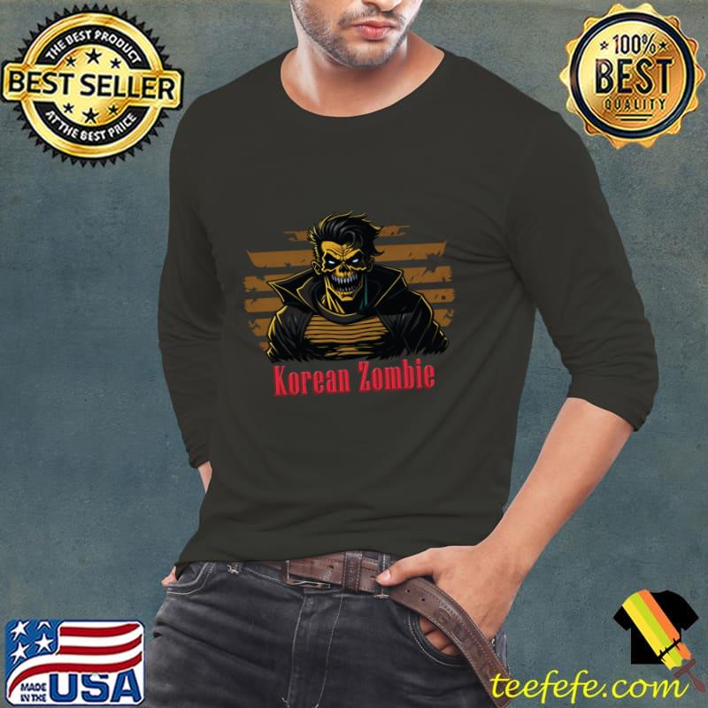 Korean Zombie Digital painting horror T-Shirt Long Sleeve Tee Korean Zombie Digital painting horror T-Shirt Long Sleeve Tee