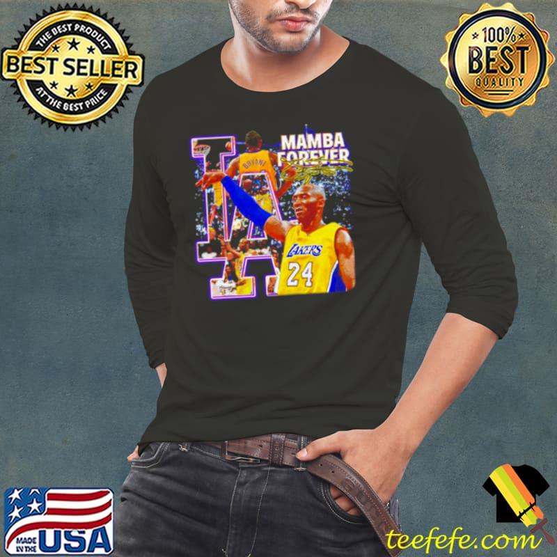 Los Angeles Lakers Kobe Bryant Mamba forever signature s Long Sleeve Tee Los Angeles Lakers Kobe Bryant Mamba forever signature s Long Sleeve Tee