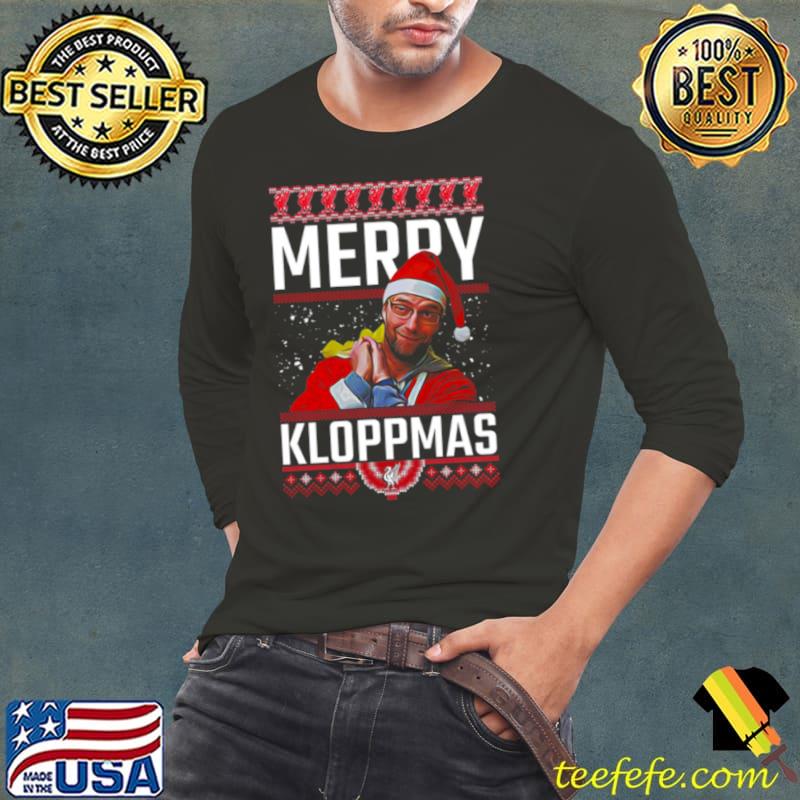 Merry Kloppmas Jurgen Klopp Lfc Christmas s Long Sleeve Tee Merry Kloppmas Jurgen Klopp Lfc Christmas s Long Sleeve Tee