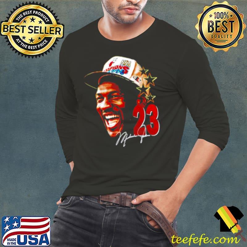 Michael Jordan Head 23 signature s Long Sleeve Tee Michael Jordan Head 23 signature s Long Sleeve Tee