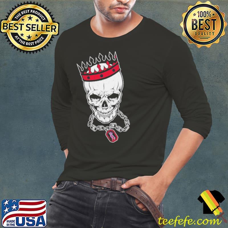 MLB Atlanta Braves Skull Rock With Crown 2023 s Long Sleeve Tee MLB Atlanta Braves Skull Rock With Crown 2023 s Long Sleeve Tee