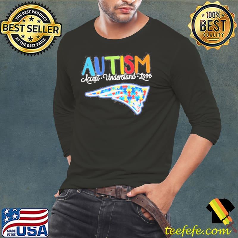 new england Patriots autism accept understand love 2023 s Long Sleeve Tee new england Patriots autism accept understand love 2023 s Long Sleeve Tee