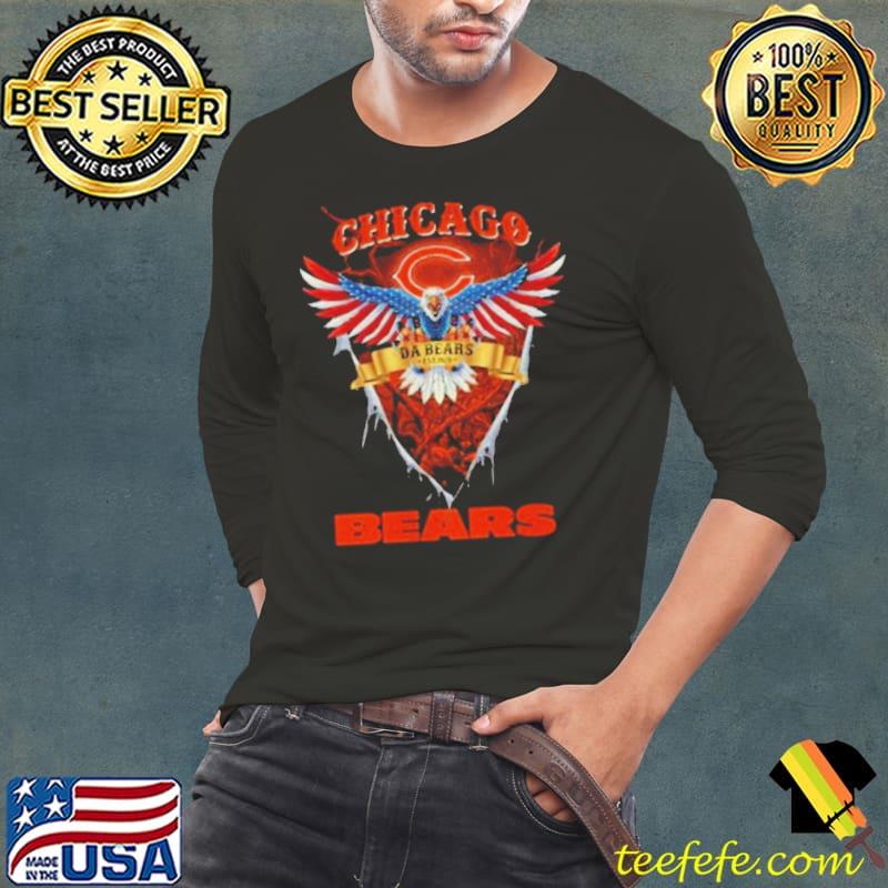 NFL US Eagle Da Bears Chicago Bears Shirt Long Sleeve Tee NFL US Eagle Da Bears Chicago Bears Shirt Long Sleeve Tee