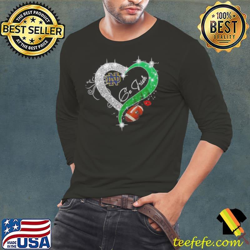 Notre Dame Fighting Irish Go Irish Diamond Heart s Long Sleeve Tee Notre Dame Fighting Irish Go Irish Diamond Heart s Long Sleeve Tee