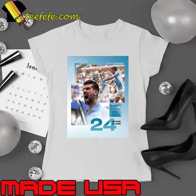 Novak Djokovic 24 Grand Slams Men’s Singles Titles Champions US Open Tennis 2023 Shirt