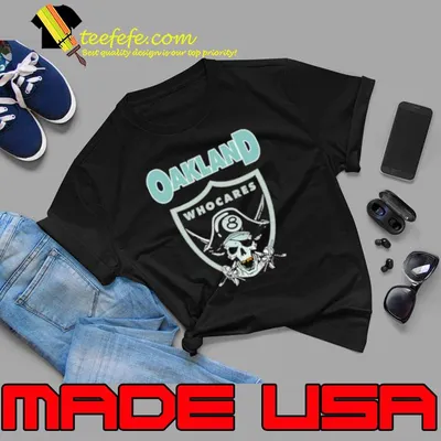 Oakland Who Cares 8 Raiders Skull shirt