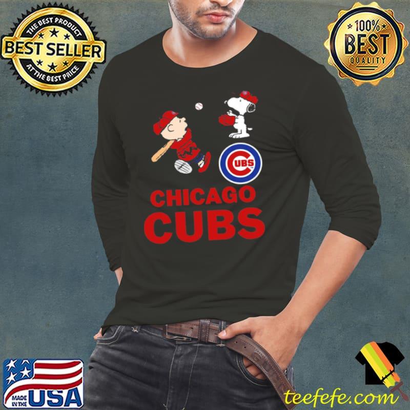 Official Peanuts Charlie brown and Snoopy playing baseball Chicago Cubs T- shirt, hoodie, tank top, sweater and long sleeve t-shirt