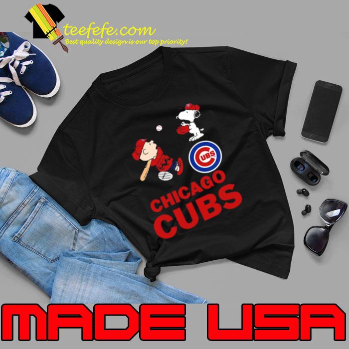 Peanuts Charlie Brown And Snoopy Playing Baseball Chicago Cubs Shirt -  Peanutstee