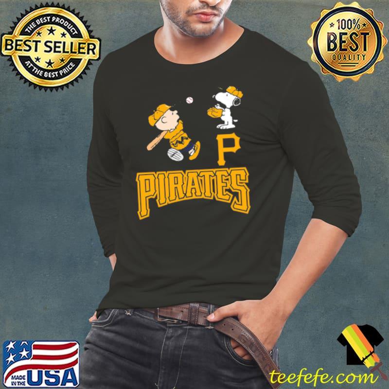 Peanuts Charlie Brown And Snoopy Playing Baseball Pittsburgh Pirates Shirt  - Peanutstee