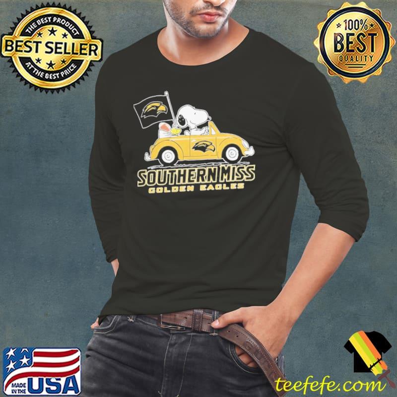 Peanuts Snoopy And Woodstock Southern Miss Golden Eagles On Car Shirt Long Sleeve Tee Peanuts Snoopy And Woodstock Southern Miss Golden Eagles On Car Shirt Long Sleeve Tee