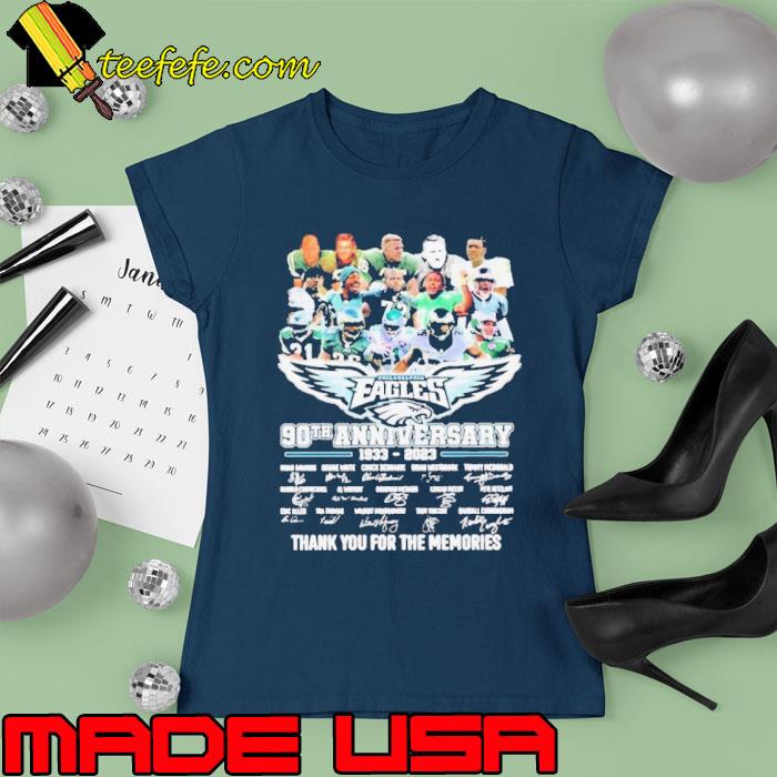 Philadelphia eagles 90th anniversary 1933-2023 thank you for the memories signatures photo s Ladies tee Philadelphia eagles 90th anniversary 1933-2023 thank you for the memories signatures photo s Ladies tee