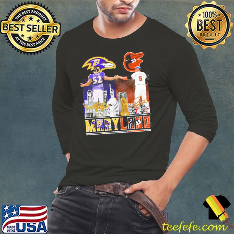 R.Lewis vs B.Robinson Maryland Sport Team Skyline Signatures 2023 Shirt Long Sleeve Tee R.Lewis vs B.Robinson Maryland Sport Team Skyline Signatures 2023 Shirt Long Sleeve Tee