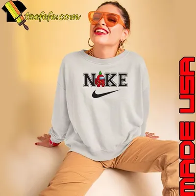 Red Among Us Imposter Christmas Nike Logo Shirt