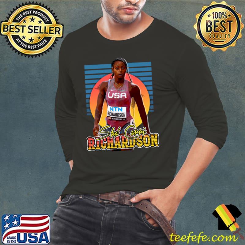 Retro Sha' Carri Richardson American track and field sprinter T-Shirt Long Sleeve Tee Retro Sha' Carri Richardson American track and field sprinter T-Shirt Long Sleeve Tee