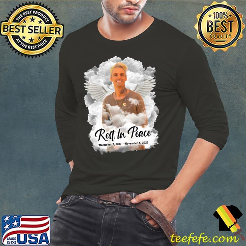 Rip Aaron Carter 1987 2022 Wing Legend Pop Music T-Shirt Long Sleeve Tee Rip Aaron Carter 1987 2022 Wing Legend Pop Music T-Shirt Long Sleeve Tee