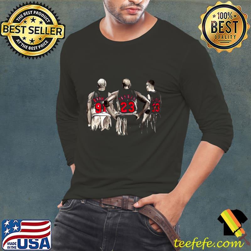 Rodman MJ and Scottie Basketball Michael Jordan T-Shirt Long Sleeve Tee Rodman MJ and Scottie Basketball Michael Jordan T-Shirt Long Sleeve Tee