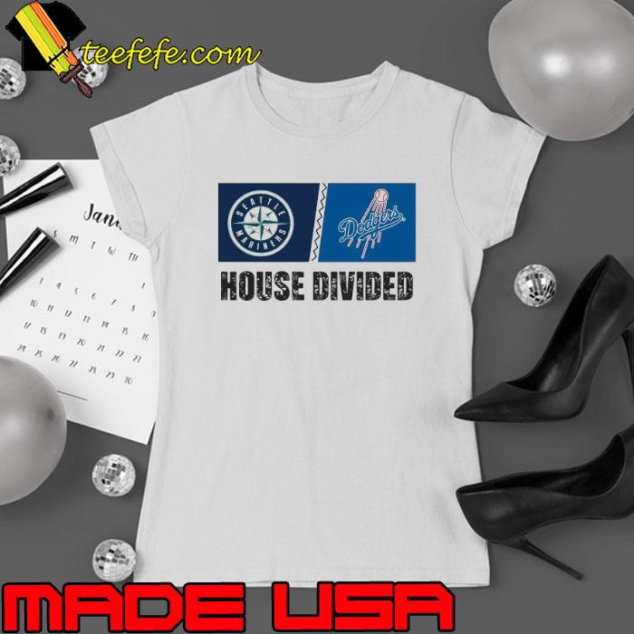 Seattle Mariners vs Los Angeles Dodgers House Divided Shirt Seattle Mariners vs Los Angeles Dodgers House Divided Shirt