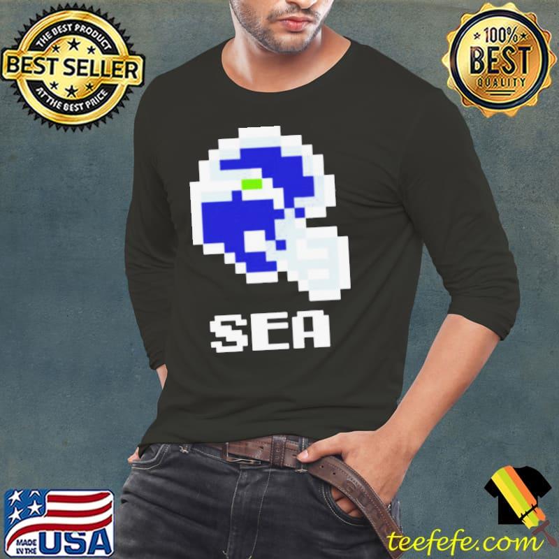 Seattle Seahawks Helmet Pixel s Long Sleeve Tee Seattle Seahawks Helmet Pixel s Long Sleeve Tee