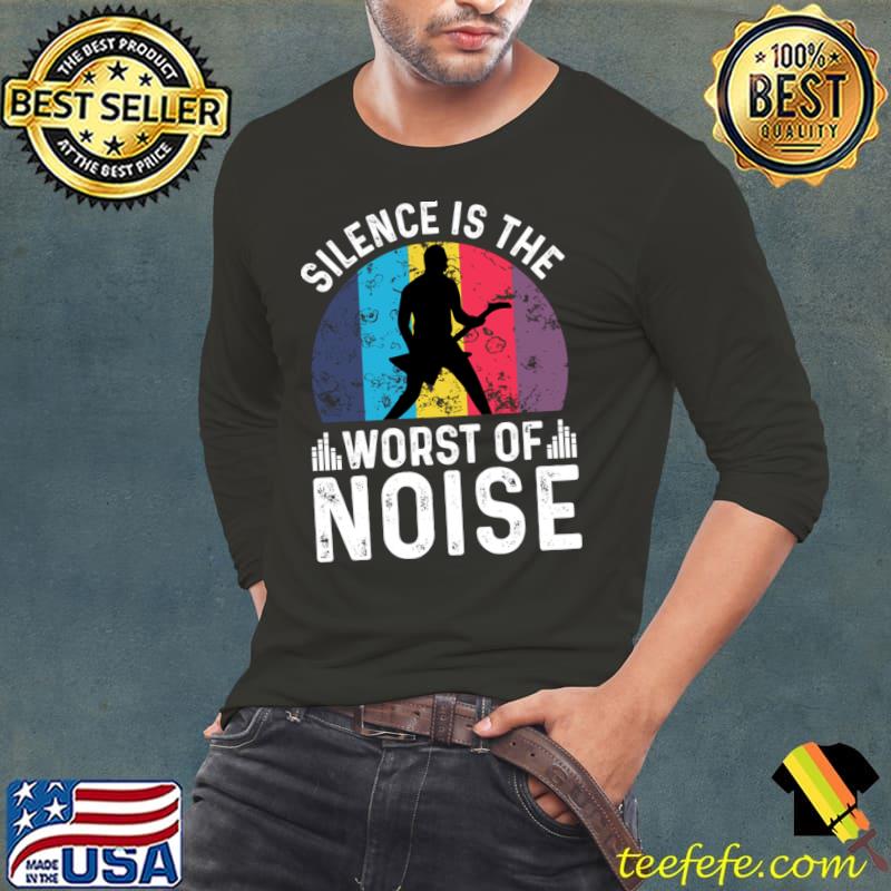 Silence is the worst noise play electricguitar vintage sunset T-Shirt Long Sleeve Tee Silence is the worst noise play electricguitar vintage sunset T-Shirt Long Sleeve Tee