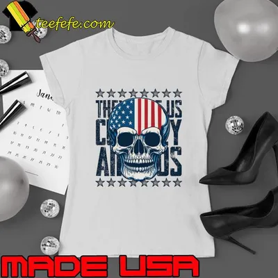 Skull America Flag Colored Stars Political T-Shirt