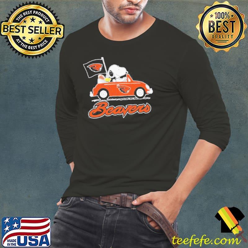 Snoopy and Woodstock drive car Beavers s Long Sleeve Tee Snoopy and Woodstock drive car Beavers s Long Sleeve Tee