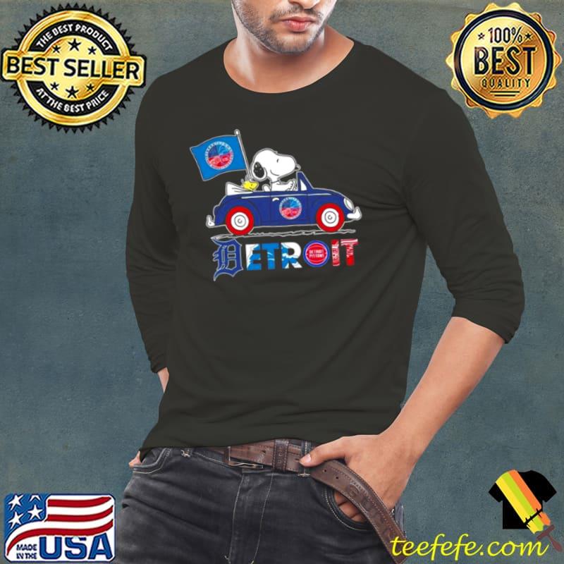 Snoopy and Woodstock driving car Detroit Tigers shirt, hoodie