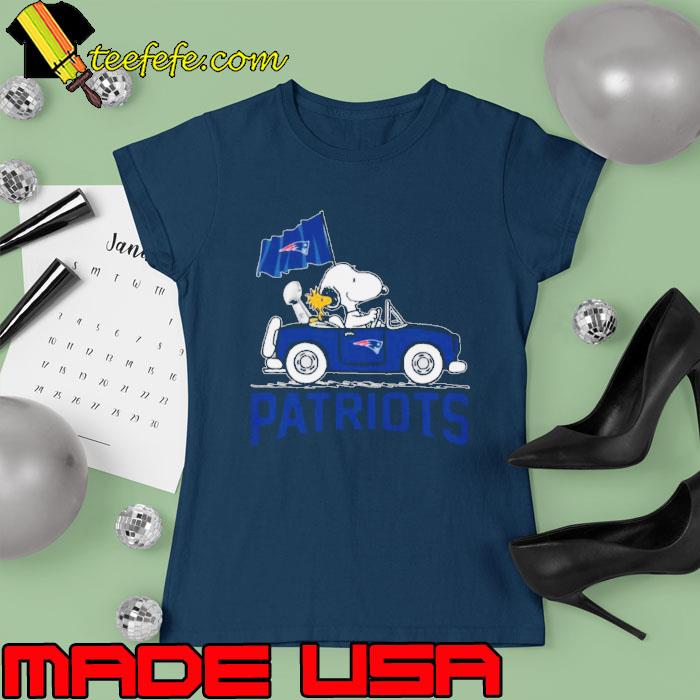 Snoopy And Woodstock Driving Car New England Patriots s Ladies tee Snoopy And Woodstock Driving Car New England Patriots s Ladies tee