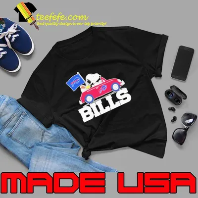 Snoopy and Woodstock Riding Car Buffalo Bills 2023 Shirt