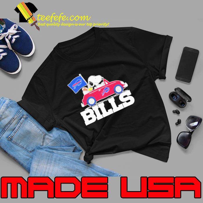 Snoopy and Woodstock Riding Car Buffalo Bills 2023 Shirt
