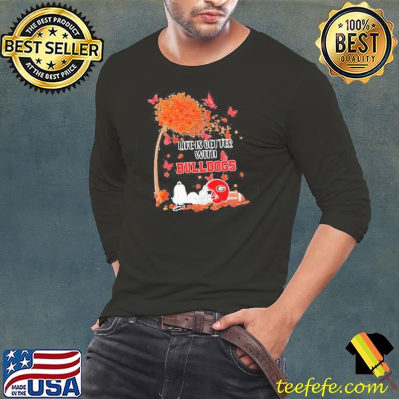 Snoopy Life is Better with Bulldogs Shirt Long Sleeve Tee Snoopy Life is Better with Bulldogs Shirt Long Sleeve Tee