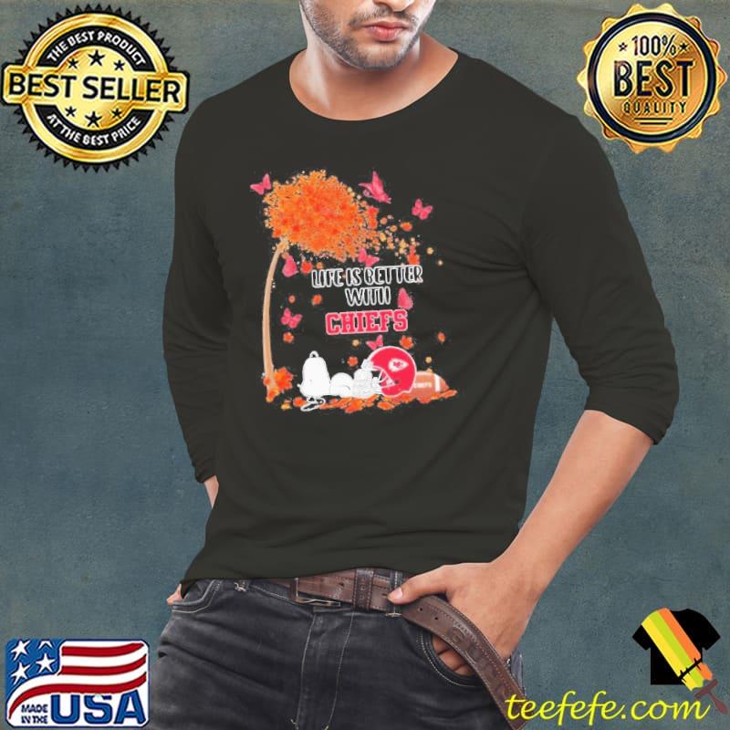 Snoopy Life is Better with Kansas City Chiefs s Long Sleeve Tee Snoopy Life is Better with Kansas City Chiefs s Long Sleeve Tee