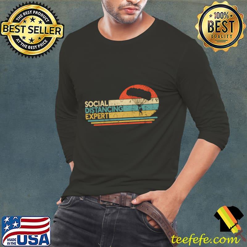 Social Distancing Expert Skydiving Sky Diver Vintage Sunset T-Shirt Long Sleeve Tee Social Distancing Expert Skydiving Sky Diver Vintage Sunset T-Shirt Long Sleeve Tee