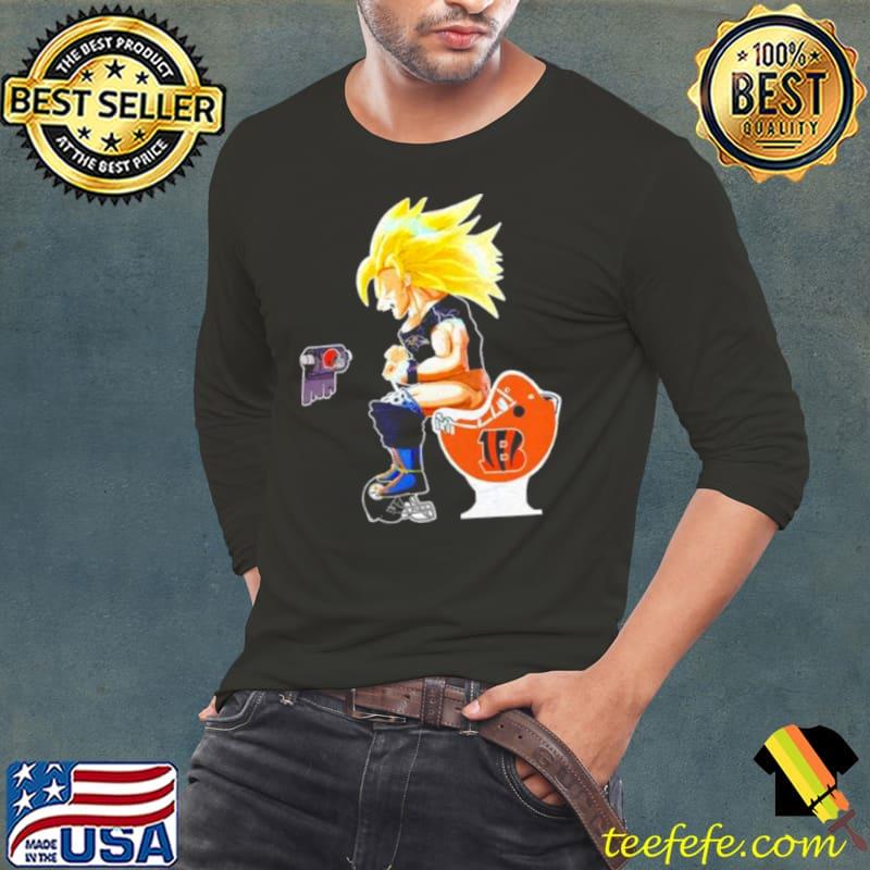 Son Goku Baltimore Ravens Shitting On Toilet Cincinnati Bengals And Other Teams 2023 shirt
