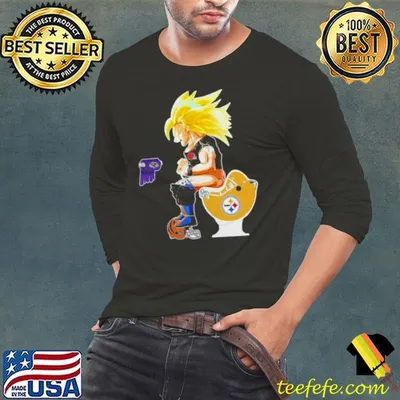 Son Goku Cleveland Browns Shitting On Toilet Pittsburgh Steelers And Other Teams 2023 shirt
