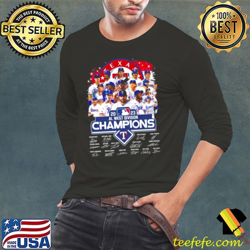 Texas Rangers 2023 AL West Division Champions Signatures shirt Texas Rangers 2023 AL West Division Champions Signatures shirt