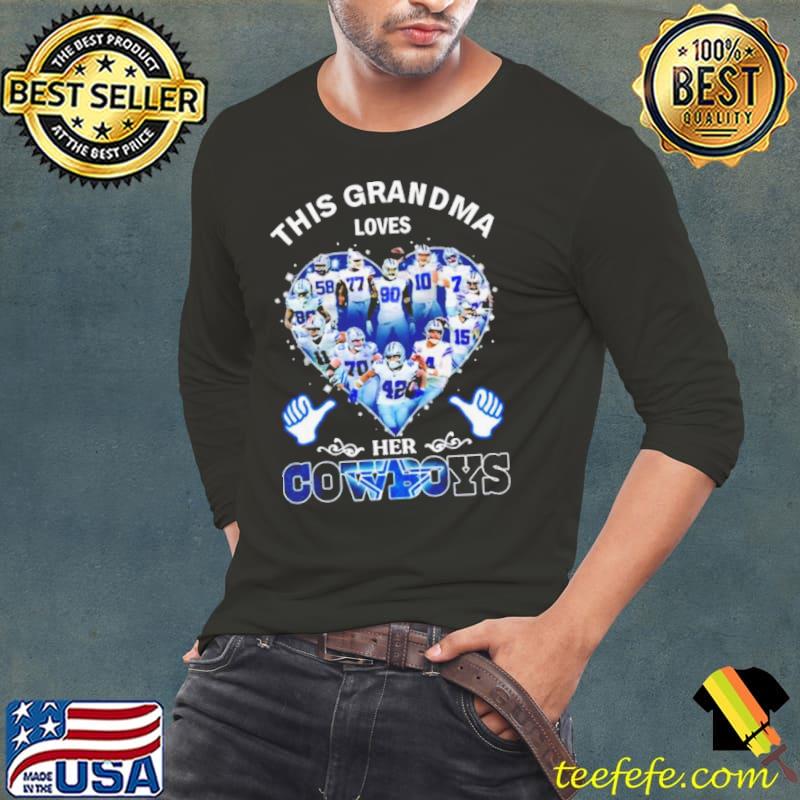 This Grandma Loves Dallas Cowboys Heart Players s Long Sleeve Tee This Grandma Loves Dallas Cowboys Heart Players s Long Sleeve Tee