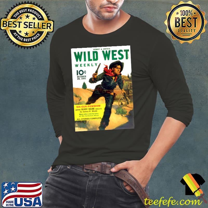 Wild West Magazine Cover October 1941 Poster T-Shirt Long Sleeve Tee Wild West Magazine Cover October 1941 Poster T-Shirt Long Sleeve Tee