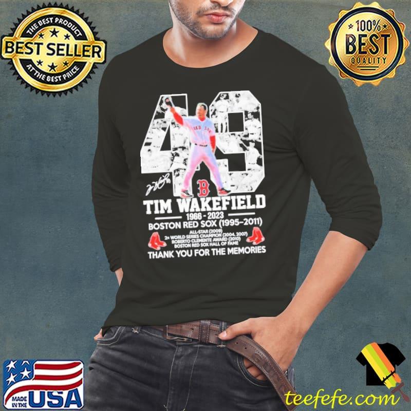 1966 – 2023 49 Tim Wakefield Boston Red Sox 1995 – 2011 Thank You For The Memories s Long Sleeve Tee 1966 – 2023 49 Tim Wakefield Boston Red Sox 1995 – 2011 Thank You For The Memories s Long Sleeve Tee