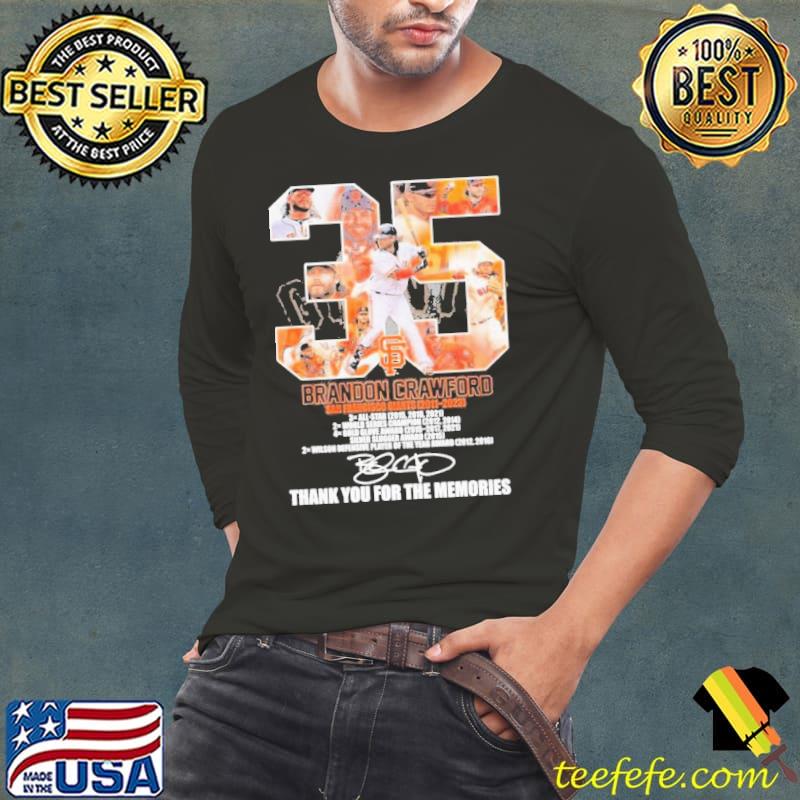 35 Brandon Crawford San Francisco Giants 2011 – 2023 Thank You For The Memories Shirt Long Sleeve Tee 35 Brandon Crawford San Francisco Giants 2011 – 2023 Thank You For The Memories Shirt Long Sleeve Tee