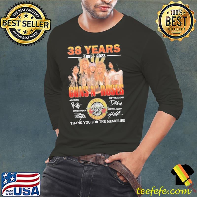 38 years 1985-2023 guns n’ roses thank you for the memories s Long Sleeve Tee 38 years 1985-2023 guns n’ roses thank you for the memories s Long Sleeve Tee