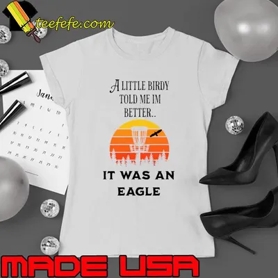 A Little Birdy Told Me Im Better Was An Eagle Disc golf Vintage Sunset T-Shirt