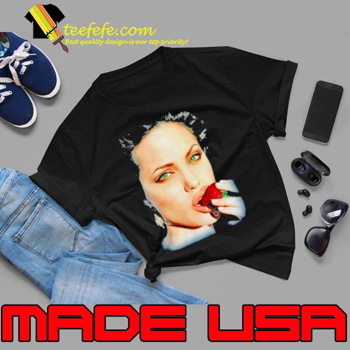 Angelina Jolie Bite Strawberry shirt