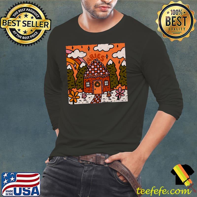 Aries Gingerbread House 2023 Christmas s Long Sleeve Tee Aries Gingerbread House 2023 Christmas s Long Sleeve Tee
