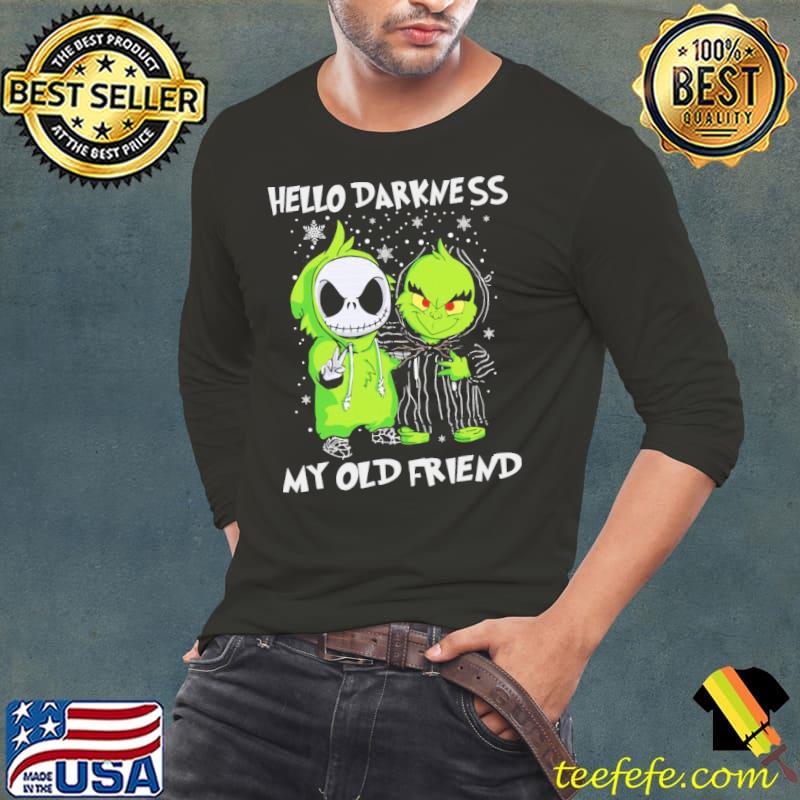 Baby Grinch Jack Skellington Hello Darkness My Old Friends Shirt Long Sleeve Tee Baby Grinch Jack Skellington Hello Darkness My Old Friends Shirt Long Sleeve Tee